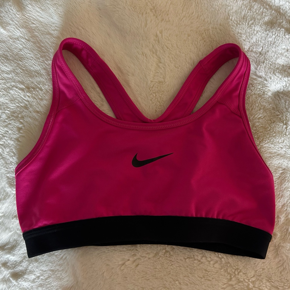 Nike Pink and Black Racerback Sports Bra